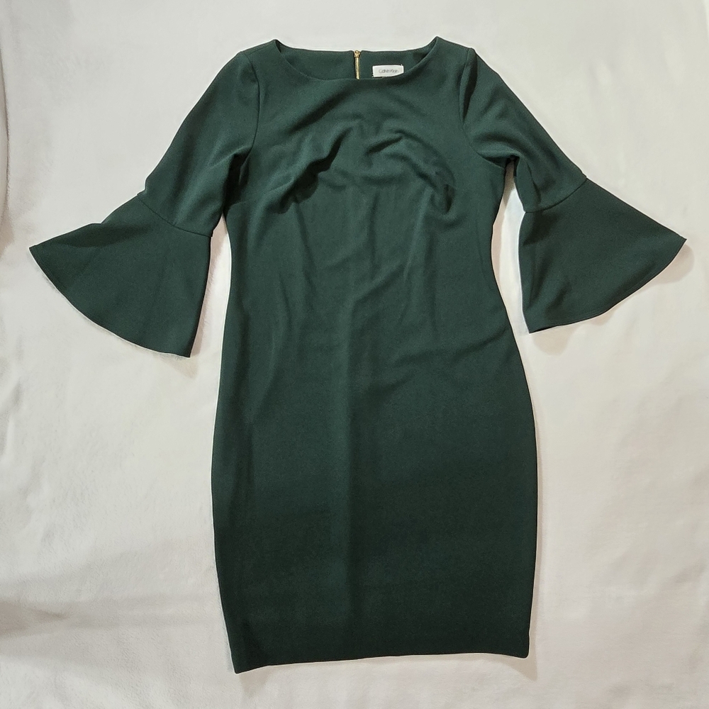 Calvin Klein Green 3/4 Sheath dress size 12